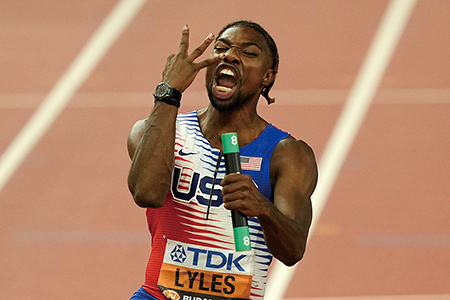 미국 육상 선수 라일스, 세계선수권 3관왕… 볼트 이후 ‘육상의 제왕’에