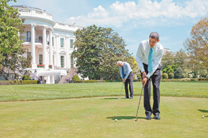 [한자 뉴스]백악관서 골프 치는 오바마