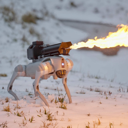 불꽃 내뿜는 로봇 개, 판매 시작돼… “군사용 활용” 지적도