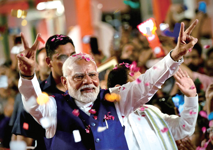 인도 모디 총리, 총선 승리하며 3선 성공